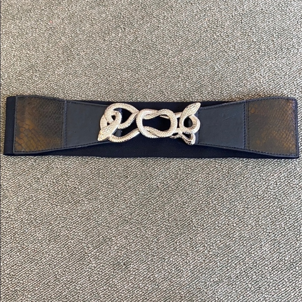 Bebe black snake belt